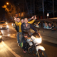 Celebrants ride through the streets of Tehran April 2.